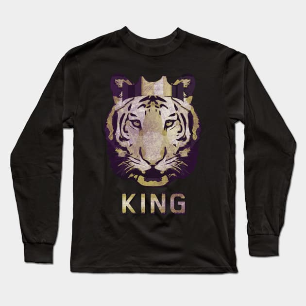 Tiger king's crown vintage look 80s Long Sleeve T-Shirt by Collagedream